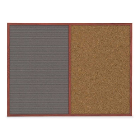 United Visual Products Sliding Door Indoor Enclosed Corkboard, 3 UV9000ACS-SATIN-FORBO